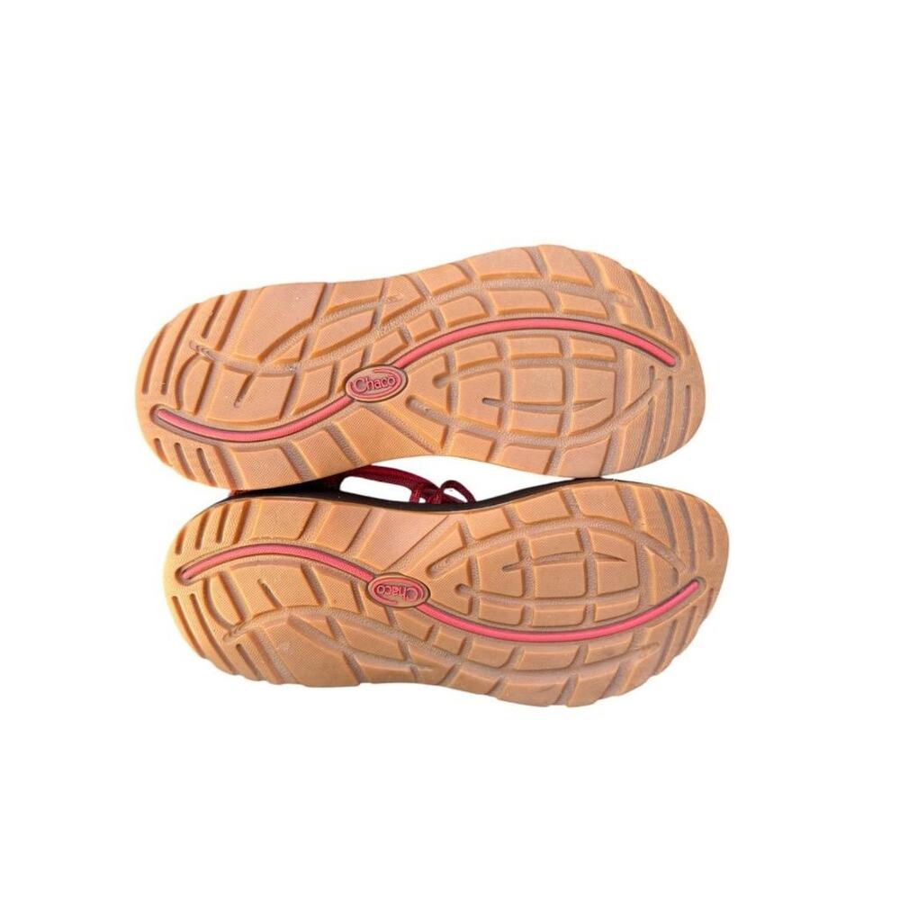 Chaco ZX3 Red Garden Peach Toe Loop Sandal Women size 8 - Picture 4 of 4